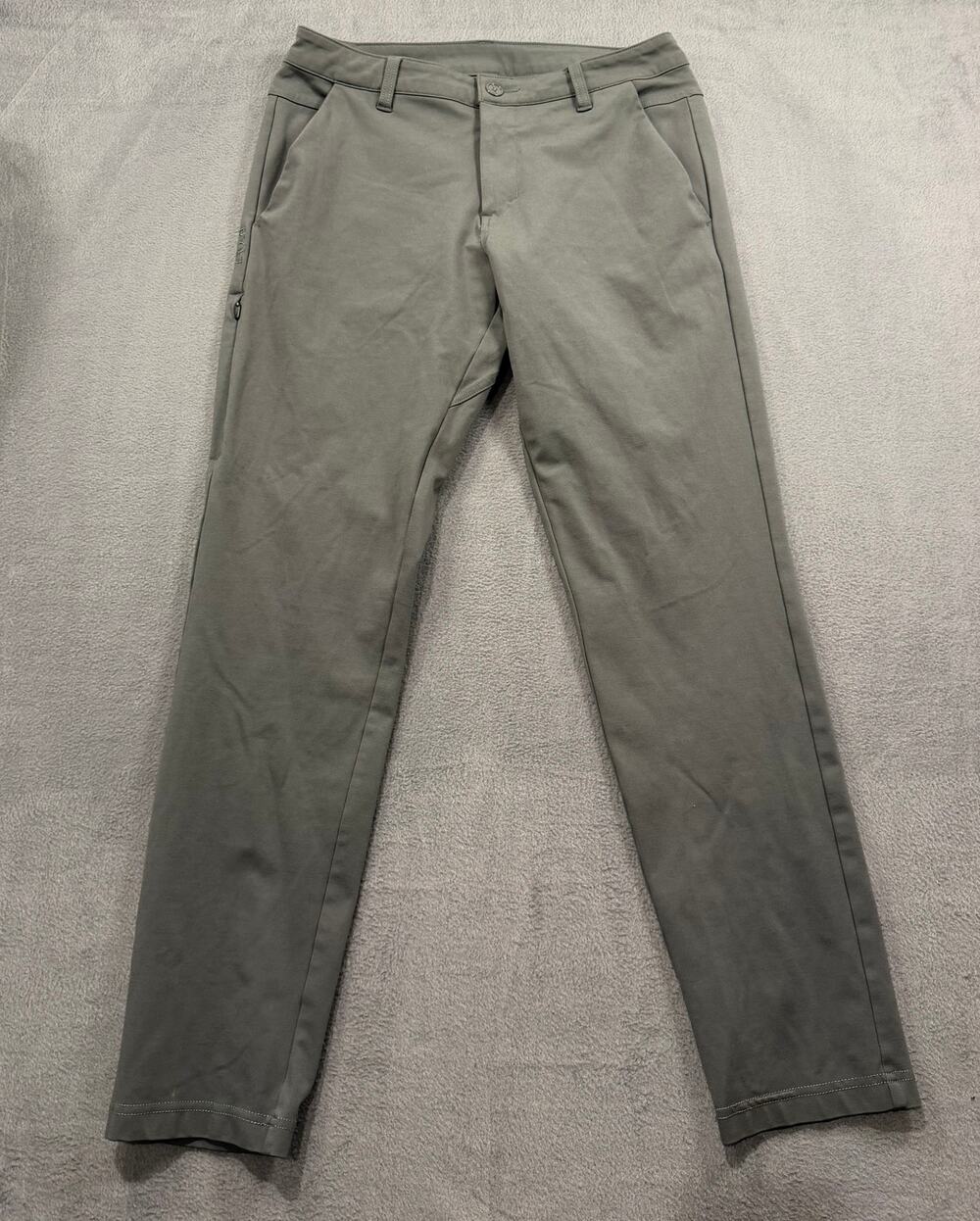 BYLT Premium Basics Executive Pants 33 Grey‎ Slim Fit Commuter Performance Men